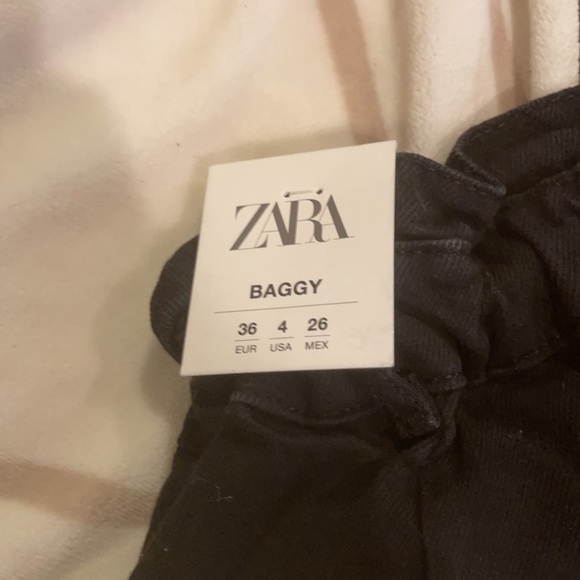 zara black paper bag baggy denim - Picture 9 of 12